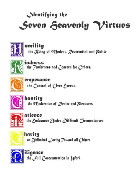 The Seven Heavenly Virtues .